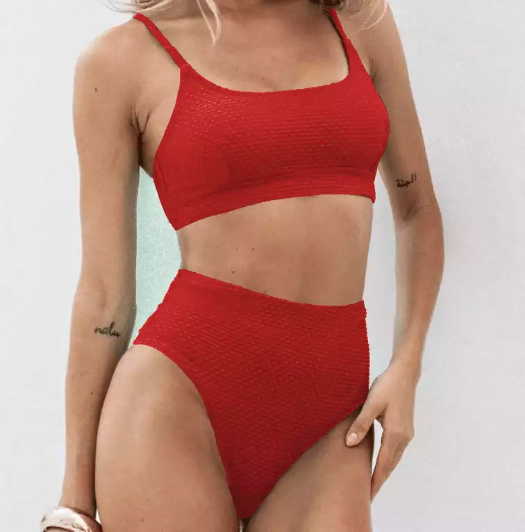 Scarlet Red Textured Bikini